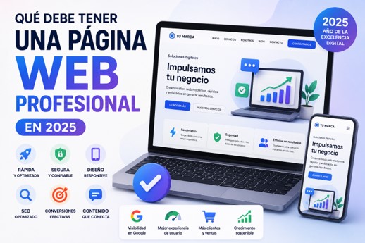 Qué debe tener una página web profesional en 2025